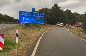 Polizeiinspektion Delmenhorst / Oldenburg - Land / Wesermarsch: POL-DEL: Autobahnpolizei Ahlhorn: Verkehrsunfall mit einer schwer verletzten Person auf der Autobahn 28 in Delmenhorst