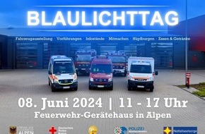 Freiwillige Feuerwehr Alpen: FW Alpen: Veranstaltungshinweise zum morgigen Blaulichttag