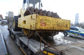 Polizeipr&auml;sidium Osthessen: POL-OH: Kontrollkr&auml;fte der Autobahnpolizei Bad Hersfeld entdeckten schwerwiegende Verst&ouml;&szlig;e gegen die Ladungssicherung bei einem Schwertransport