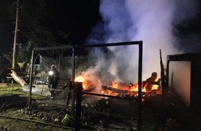 Polizeidirektion Pirmasens: POL-PDPS: Zweibrücken - Hölzernes Gartenhaus in Brand geraten