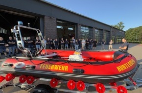 Kreisfeuerwehr Oldenburg: FW-OLL: Feuerwehr Huntlosen erweitert Ausstattung um modernes Rettungsboot f&uuml;r Wasserrettung
