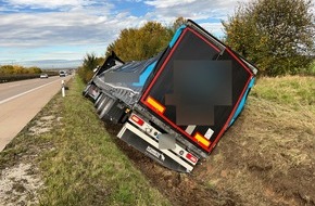 Autobahnpolizeiinspektion: API-TH: 20 Tonnen Glas im Straßengraben