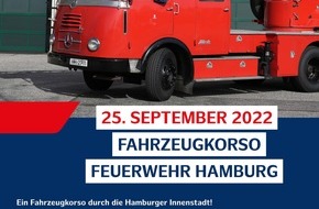 Feuerwehr Hamburg: FW-HH: 150 Jahre Feuerwehr Hamburg - Fahrzeugkorso durch die Innenstadt