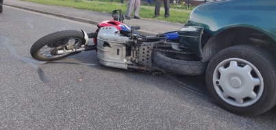 Polizeidirektion Ludwigshafen: POL-PDLU: Verkehrsunfall mit leicht verletztem Motorradfahrer