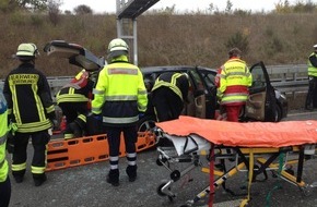 Feuerwehr Dortmund: FW-DO: 29.10.2018 - Verkehrsunfall in Berghofen
Zwei Verletzte bei Verkehrsunfall auf der B236 Richtung Schwerte