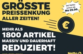 Netto: Konjunkturprogramm bei Netto: Der Lebensmitteldiscounter rundet bei Preissenkungen grundsätzlich ab