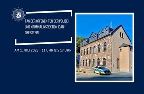 Polizeidirektion Trier: POL-PDTR: Polizei- und Kriminalinspektion Idar-Oberstein laden am 1. Juli 2023 zum gemeinsamen Tag der offenen Tür ein!