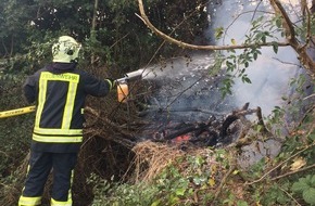 Freiwillige Feuerwehr Lügde: FW Lügde: Flächenbrand am Bahndamm