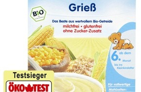 Danone DACH: Milupa Bio-Getreidebrei Grieß - Testsieger bei "Öko-Test Kompakt Kinderernährung"