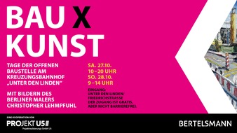 Bertelsmann SE & Co. KGaA: "BAU X KUNST": Bertelsmann und Berliner U-Bahnbauer verwandeln U5-Bahnhof in Underground-Galerie