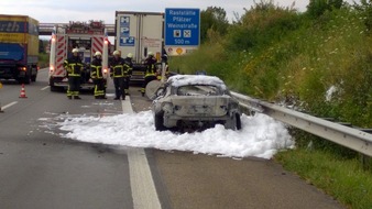 Polizeidirektion Landau: POL-PDLD: PKW Brand auf A65 bei Edesheim