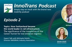 Messe Berlin GmbH: SWISSRAIL präsentiert zukunftsveränderndes Rekordprojekt im InnoTrans Podcast