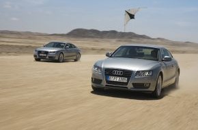 Audi AG: Neuer Werbespot "Kite" für den Audi A5 läuft an: Hochpräzise "Zugnummer"