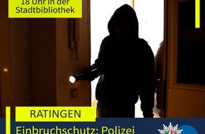 Polizei Mettmann: POL-ME: Kriminalpr&auml;vention vor Ort: B&uuml;rgerabend zum Thema Einbruchschutz - 2609106