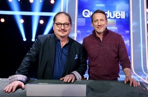 ARD Das Erste: Das Erste: "Quizduell-Olymp" mit Jürgen Tarrach und Wotan Wilke Möhring am Freitag, 22. März 2019, um 18:50 Uhr im Ersten