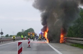 Verkehrsdirektion Mainz: POL-VDMZ: Olivenbäume auf Autobahn verbrannt