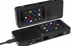 PEARL GmbH: Apps, Software u.v.m. mit 12 programmierbaren Shortcuts steuern: Xystec Software-Controller & Dock mit Touch-Display, 4K-HDMI-Port, 3xUSB, LAN