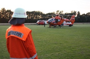 Polizeiinspektion Hameln-Pyrmont/Holzminden: POL-HM: Fett entzündet sich - Mann zog sich Brandverletzungen zu - Rettungshubschrauber im Einsatz