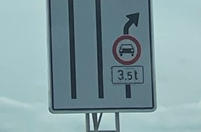 Verkehrsdirektion Mainz: POL-VDMZ: Polizei kontrolliert Einhaltung der Durchfahrtsbeschränkung an der A643 AS Mombach- 24 Verstöße festgestellt