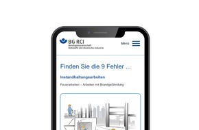 Berufsgenossenschaft Rohstoffe und chemische Industrie (BG RCI): Sicherheitsunterweisung mit Pfiff / Neues Onlineportal der BG RCI mit interaktiven Wimmelbildern