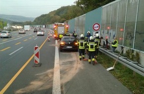 Feuerwehr Sprockhövel: FW-EN: Verkehrsunfall auf der Autobahn