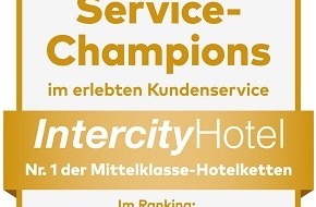 Deutsche Hospitality: Pressemitteilung: "IntercityHotel zum dritten Mal infolge für hervorragenden Service ausgezeichnet"