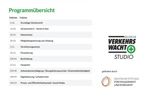 Deutsche Verkehrswacht e.V.: DVW STUDIO: Verkehrswacht startet Webinar-Reihe für Vereine