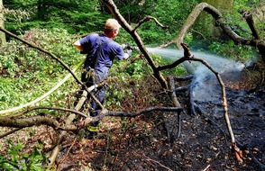 Feuerwehr Bochum: FW-BO: 40 Quadratmeter Wald brennen in Bochum Bergen