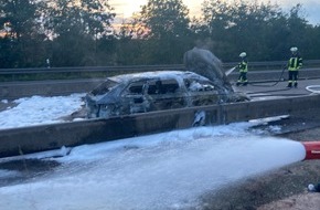 Polizeipräsidium Osthessen: POL-OH: Fahrzeugbrand sorgt für Vollsperrung auf der A 7