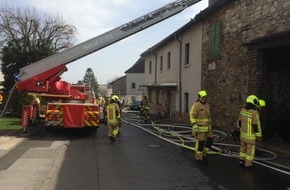 Feuerwehr Stolberg: FW-Stolberg: Großbrand in Werth - drei Tiere gerettet
