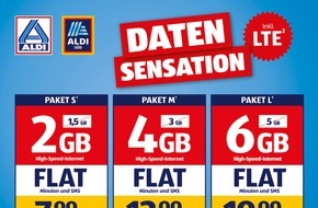 ALDI: Mehr drin zum selben Preis: ALDI TALK stockt Datenvolumen inkl. LTE deutlich auf