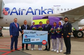 Flughafen Bremen GmbH: Flughafen Bremen: Air Anka zum ersten Mal am Bremen Airport gelandet