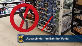 Bundespolizeiinspektion Kassel: BPOL-KS: Regalpinkler verunreinigt Drogeriemarkt