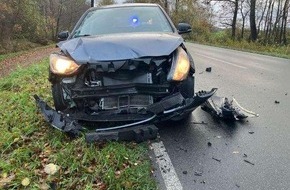 Polizeiinspektion Cuxhaven: POL-CUX: Verkehrsunfall mit zwei leichtverletzten Personen und hohem Sachschaden in Sellstedt (Foto im Anhang)