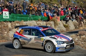 Skoda Auto Deutschland GmbH: Rallye Monte Carlo: SKODA Werksfahrer Jan Kopecký gewinnt an seinem Geburtstag die WRC 2-Kategorie (FOTO)