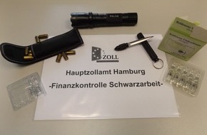 Hauptzollamt Hamburg: HZA-HH: Schwarzarbeitsprüfung in Hamburger Sicherheitsdienstleistungsunternehmen // Verbotene Waffen und Dopingmittel sichergestellt