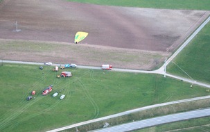 KFV-CW: Ballonfahrt endet bei Landung in Stromleitung