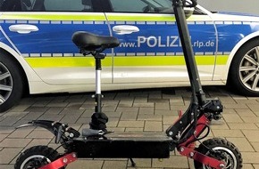 Polizeipräsidium Westpfalz: POL-PPWP: E-Scooter flüchtet vor Kontrolle