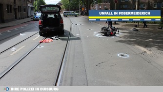 Polizei Duisburg: POL-DU: Obermeiderich: Rollerfahrerin kollidiert mit Opel