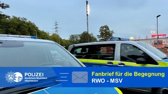 Polizeipräsidium Oberhausen: POL-OB: Fanbrief für die Begegnung RWO - MSV