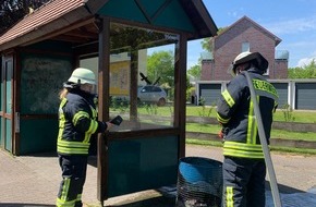 Freiwillige Feuerwehr Gemeinde Schiffdorf: FFW Schiffdorf: Anwohner können Schlimmeres verhindern - Mülleimer steht in Flammen