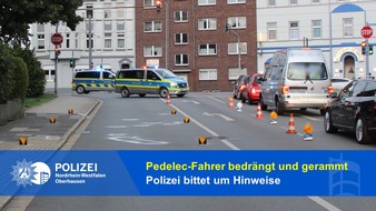 Polizeipräsidium Oberhausen: POL-OB: Pedelec-Fahrer bedrängt und gerammt - Polizei bittet um Hinweise
