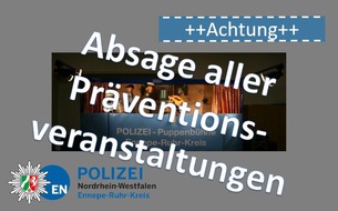 Kreispolizeibehörde Ennepe-Ruhr-Kreis: POL-EN: Ennepe-Ruhr-Kreis- Absage aller Präventionsveranstaltungen