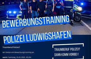 Polizeipräsidium Rheinpfalz: POL-PPRP: Bewerbungstraining in Ludwigshafen - Dein Start für eine Karriere bei der Polizei
