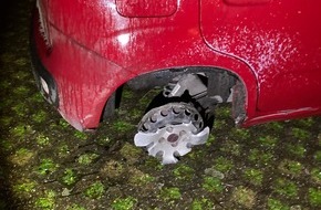Kreispolizeibehörde Ennepe-Ruhr-Kreis: POL-EN: Herdecke: Pkw auf Felge unterwegs- Fahrer unter Alkoholeinfluss und ohne Fahrerlaubnis