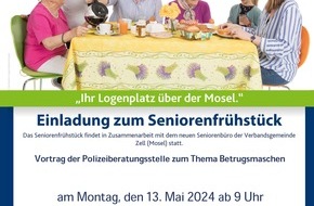 Alexianer-Verbund: Pressemitteilung: Einladung zum Seniorenfrühstück im Seniorenzentrum Mittelmosel mit einem Vortrag der Polizeiberatungsstelle zum Thema Betrugsmaschen