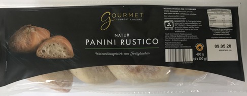 Panificio Italiano Veritas GmbH: Produktrückruf "Panini Rustico, Sorte Natur"