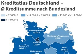 CHECK24 GmbH: Kreditatlas: Sachsen leihen am wenigsten und am seltensten Geld von der Bank