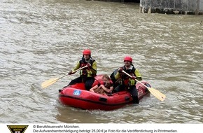 Feuerwehr München: FW-M: Hund Cuba springt vom Wehr in die Isar (Oberföhring)