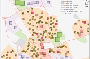 Universität Hohenheim: Wirksamkeit Corona-Maßnahmen: virtuelle Stadt erlaubt Prognosen